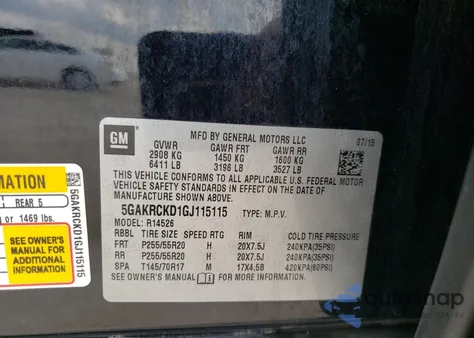 2016 Buick Enclave z USA, uszkodzony, nr VIN 5GAKRCKD1GJ115115